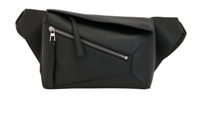 Small Puzzle Edge Bumbag, &pound;1,300, Handbags, Black, Leather, Front view
